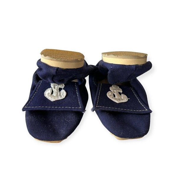 Vintage 60s Bertlyn New York, Foldable Flats, Size Medium 6-6.5, Navy Canvas - Picture 3 of 12